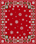Red Snowflake Festive Pattern Rug