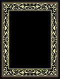 Golden Baroque Scroll Border Rug
