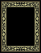 Golden Baroque Scroll Border Rug