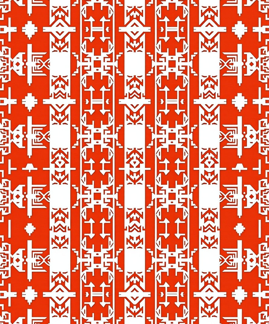 Bold Geometric Tribal Stripes Rug