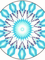 Cool Blue Teal Geometric Mandala Rug