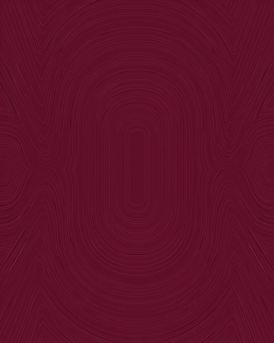 Maroon Abstract Curved Lines Rug