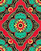Bold Floral Mandala Pattern Rug