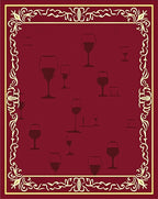 Regal Wine Glasses Ornate Border Rug