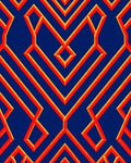 Bold Red Orange Geometric Pattern Rug