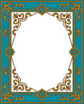 Elegant Teal 2 Gold Scrollwork Design Rug