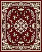 Elegant Cream Floral Scrollwork Ornament Rug