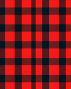 Classic Red Black Plaid Design Rug
