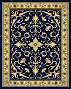 Classic Gold Floral Swirl Rug