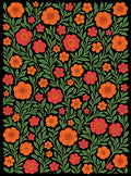Rustic Floral Vine Artwork Rug