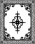 Intricate Scrollwork With Geometric Centerpiece Rug