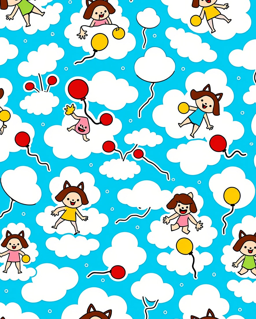 Playful Kids Balloons Pattern Rug