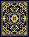 Intricate Sunburst Mandala Design Rug