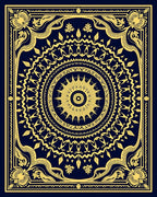 Intricate Sunburst Mandala Design Rug