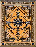 Ornate Yellow Blue Geometric Pattern Rug