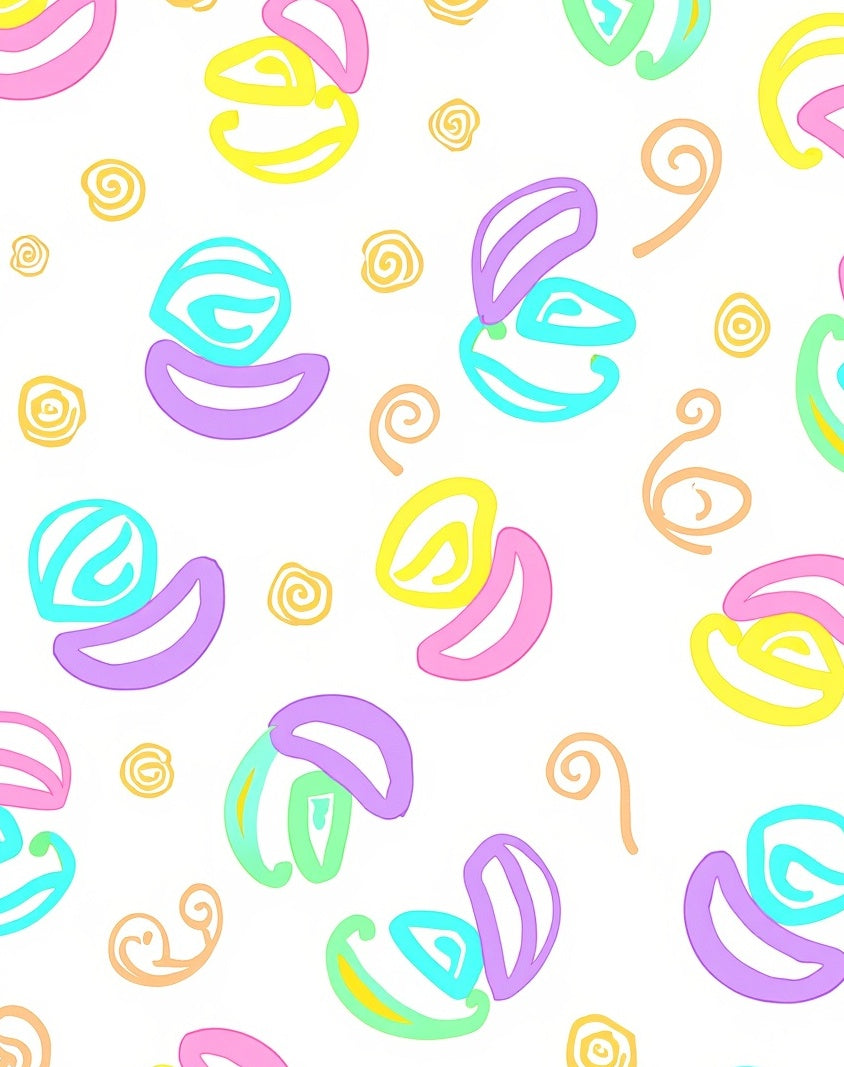 Playful Abstract Swirls Pattern Rug