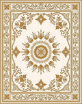 Elegant Gold Floral Medallion Rug