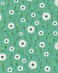 Daisy Pattern with Green Leaves Design Rug
