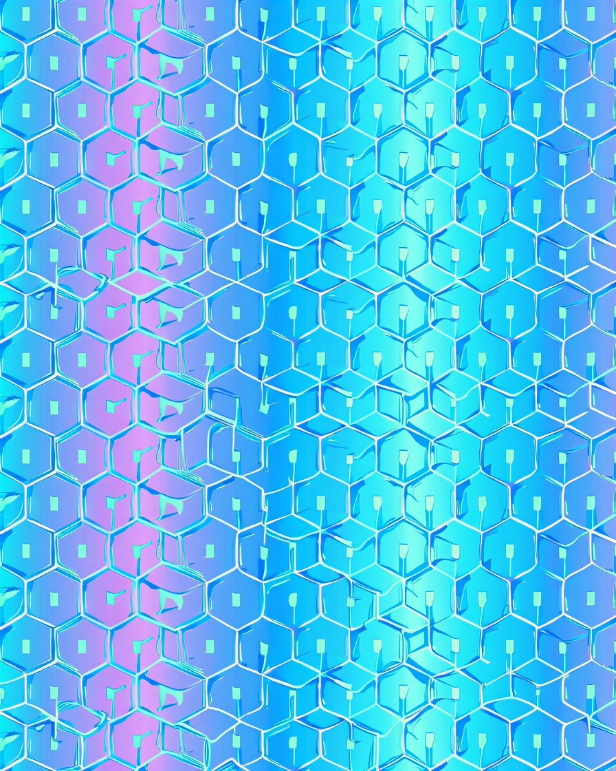 Iridescent Hexagonal Pattern Rug