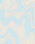 Pale Blue Cream Swirl Pattern Rug