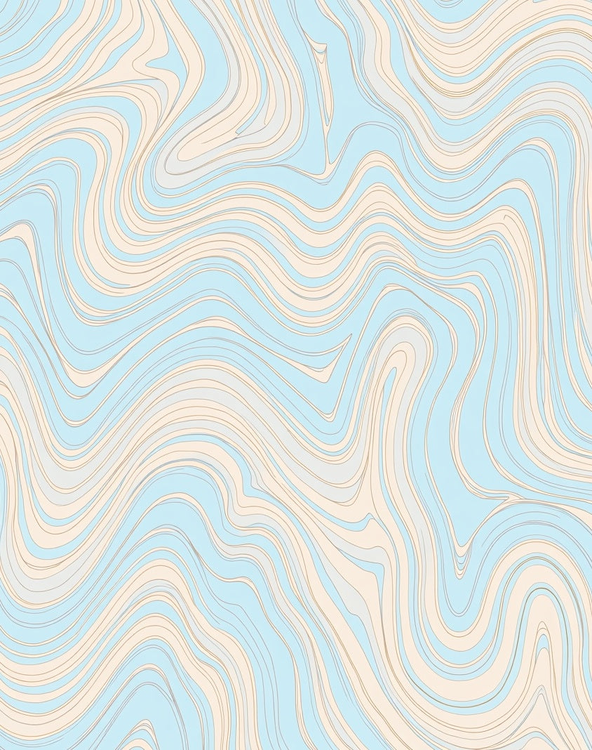 Pale Blue Cream Swirl Pattern Rug