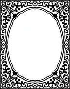 Classic Oval Black Swirling Border Rug