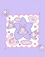 Cute Bunny Star Cloud Design Rug