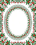 Crimson Holly Leaf Garland Frame Rug
