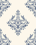 Ornate Floral Damask Design Rug