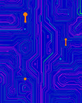Abstract Circuit Board Patterned Rug