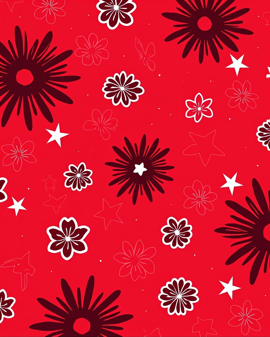 Bold Floral Star Pattern Design Rug