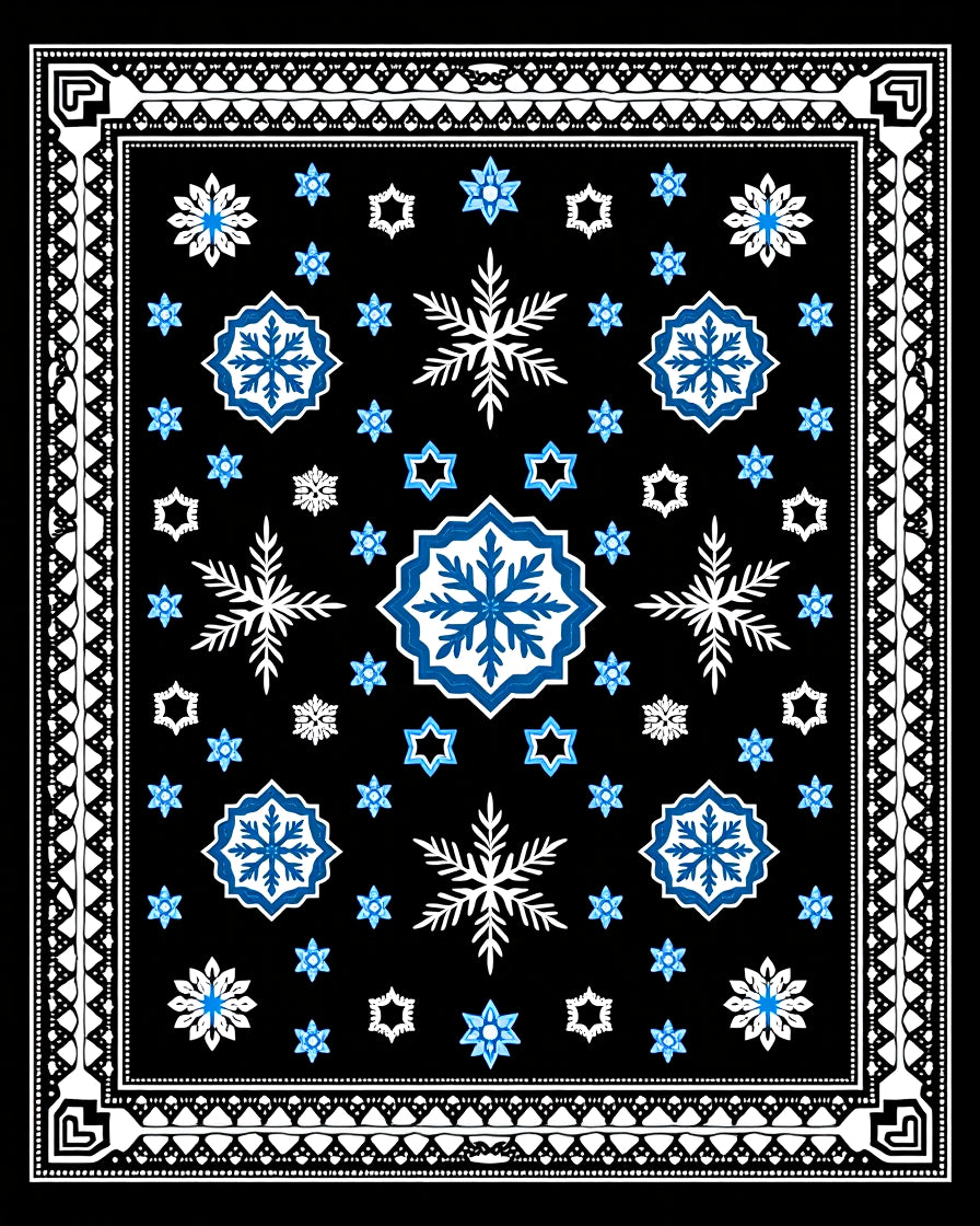 Winter Sky Snowflake Medallion Rug