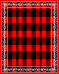 Red Black Buffalo Check Border Design Rug