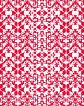 Intricate Red White Abstract Pattern Rug