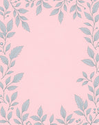 Soft Pink Botanical Branch Border Rug