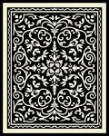 Classic Floral Scrollwork Black Ivory Rug