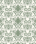 Sage Green Classic Floral Damask Rug