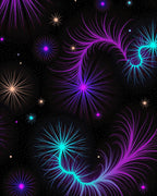 Vibrant Swirls Bursting Star Pattern Rug