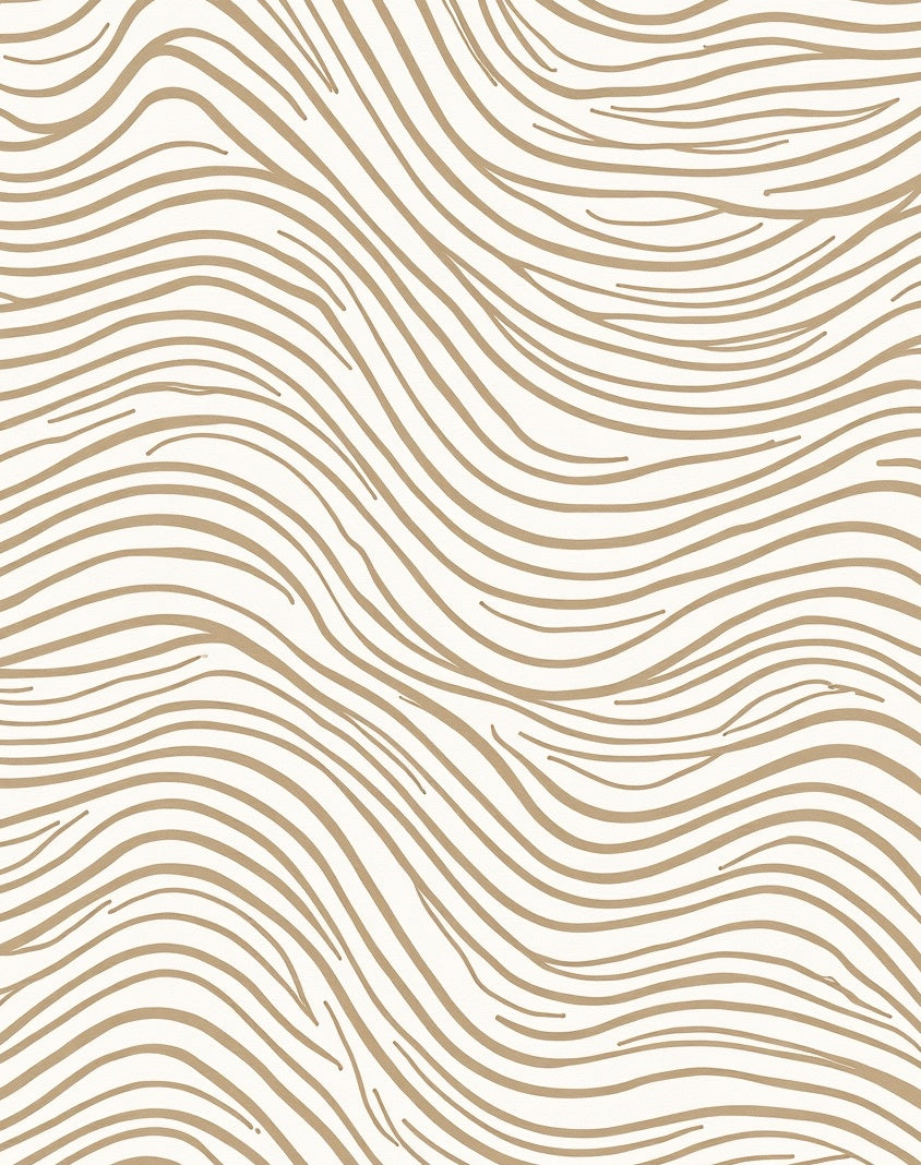Flowing Gold Lines Abstract Pattern Rug