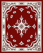Vintage Floral Border Design Rug