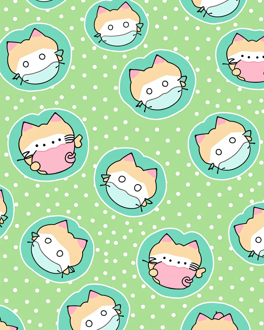 Cute Cat Face Pattern Rug