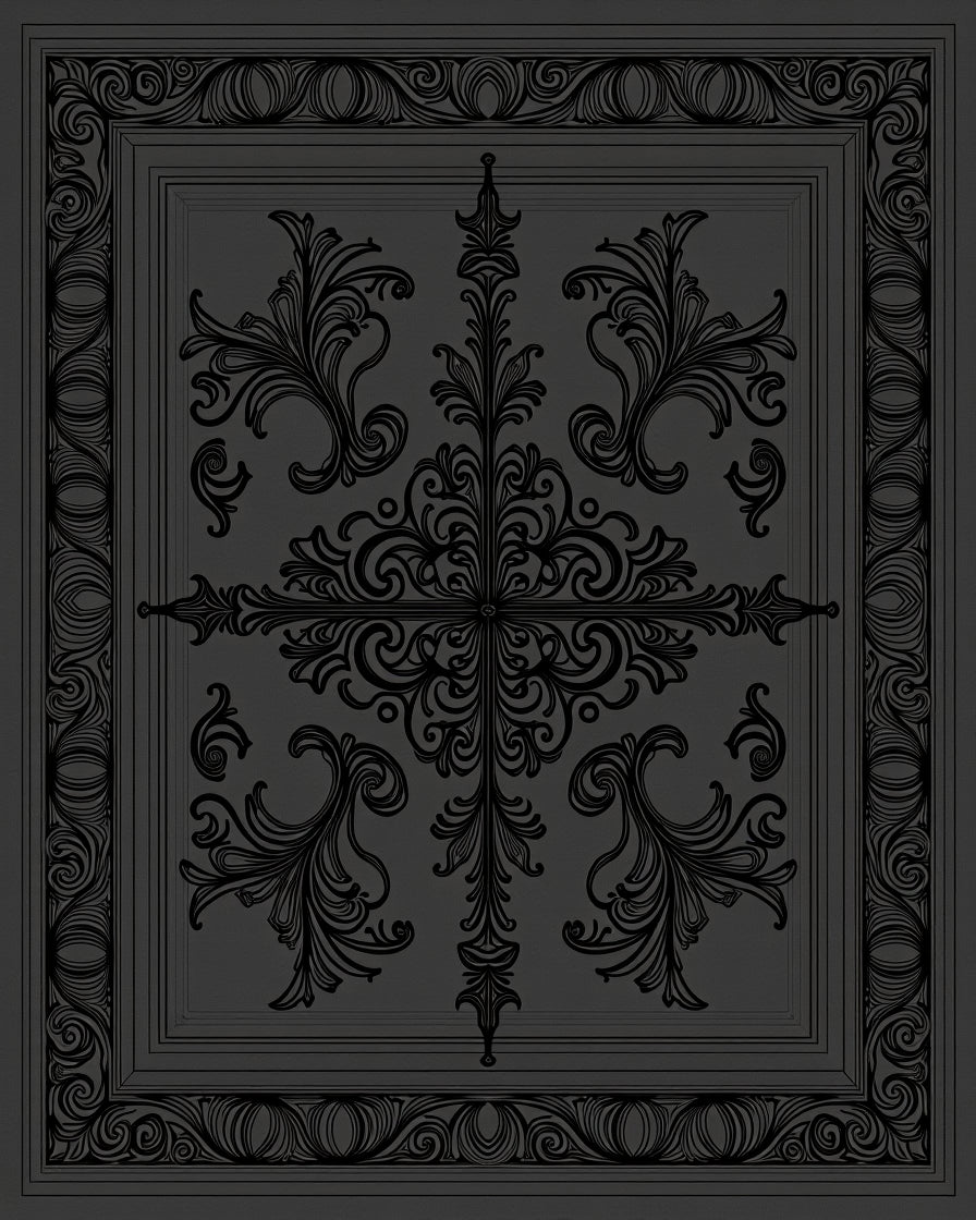 Ornate Scrollwork Vintage Style Pattern Rug