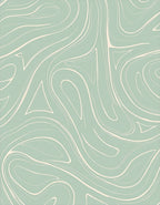Abstract Swirl Light Green Pattern Rug