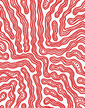 Bold Red Organic Wavy Lines Rug