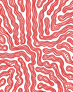 Bold Red Organic Wavy Lines Rug