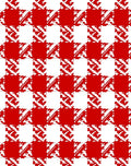 Classic Red Houndstooth Pattern Rug
