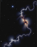 Cosmic Lightning Fractal Star Field Rug
