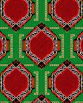 Bold Geometric Red Black Pattern Rug