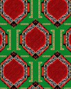 Bold Geometric Red Black Pattern Rug
