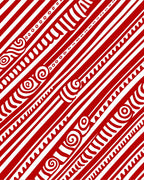 Bold Red White Diagonal Abstract Art Rug
